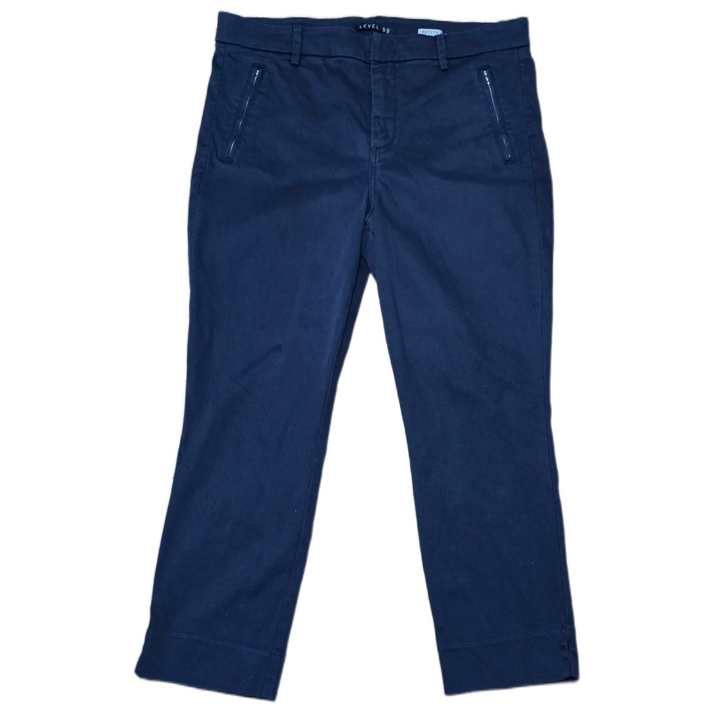 Level 99 Petite Navy Blue Zipper Detail Chino Pants Mens‎ Size 32P